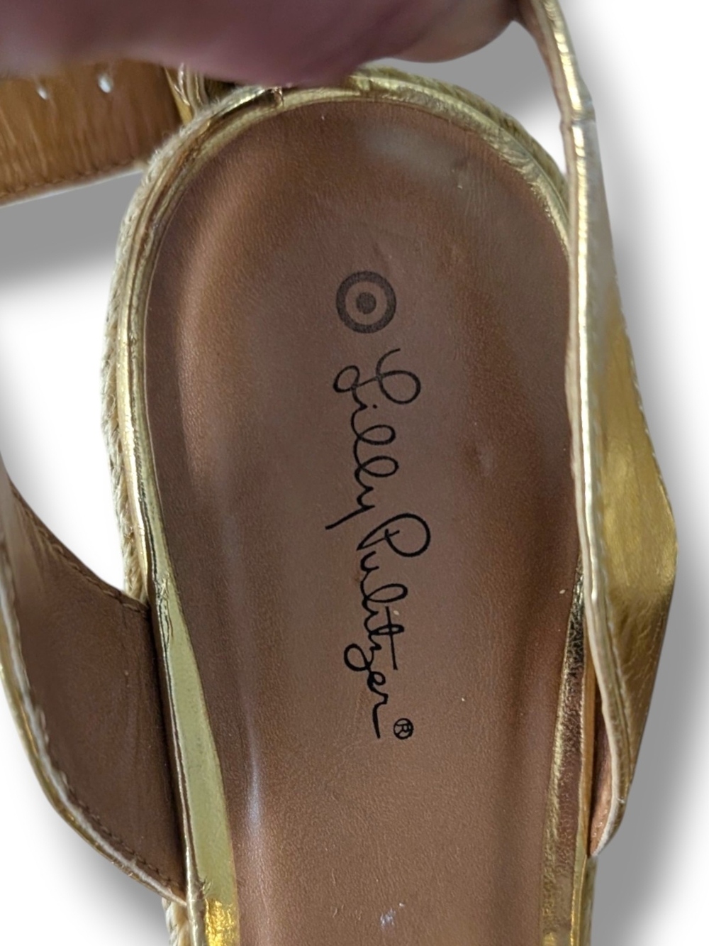 Lilly Pulitzer for Target Gold Espadrille Wedge Shoes Women's 10 - Picture 8 of 9